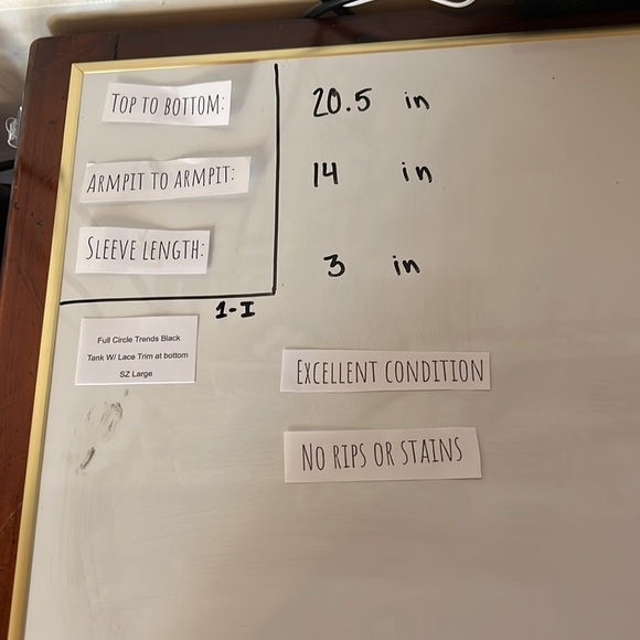 Full Circle Trends Black Tank W/ Lace Trim at bottom SZ Large - Picture 5 of 5